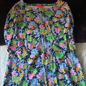 Lilly Pulitzer Disney Floral Dress - Navy, Pink, Green, Orange